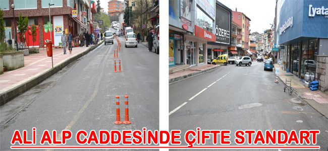 ALAPLI ALİ ALP CADDESİNDE ÇİFTE STANDART UYGULAMAYA TEPKİ VAR